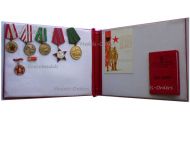 Albania People's Republic WWII Order of the Red Star & Bravery Medal Set in Albanian People's Army Folder
