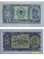 Albania People's Republic 50 Leke Banknote 1957 