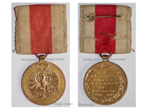 Austria WWI Commemorative Medal for the Defense of Tirol (Tyrol) 1914 1918 on Large Bar