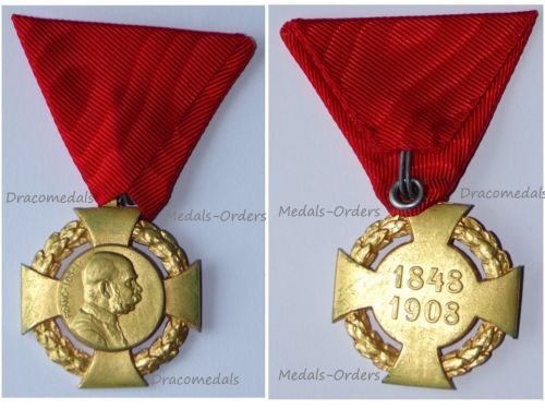 Austria Hungary Diamond Jubilee Cross for the 60th Anniversary Kaiser Franz Joseph's Reign 1848 1908 for State Officials