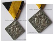 Austria Hungary Golden Jubilee Medal for the 50th Anniversary of Kaiser Franz Joseph's Reign 1848 1898 Rhombus Type Silver 925