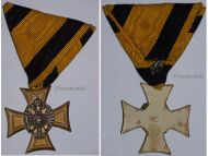 Austria Hungary Long Military Service Cross for 25 Years 1st Class for Officers 1867 1890