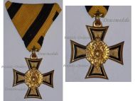 Austria Hungary WWI Long Military Service Cross for 40 Years 2nd Class for Officers 1890 1918 with Gold Eagle 14K by Zimbler
