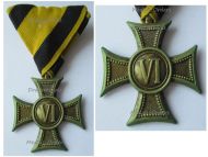 Austria Hungary WWI Long Military Service Cross for VI Years 3rd Class for NCO and Enlisted Men 1913 1918