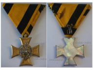 Austria Hungary WWI Long Military Service Cross for 25 Years 3rd Class for Officers 1890 1918 with Mother of Pearl Coating