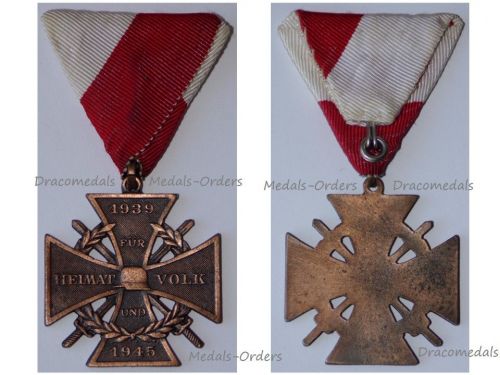 Austria WWII Commemorative Medal 1939 1945 by the Austrian Veteran Association