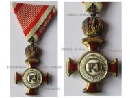 Austria Hungary Gold Merit Cross with Crown Viribus Unitis 1849 by Wilhelm Kunz