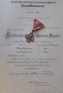 Austria Hungary WWI Cross of Military Merit III Class with Crossed Swords & Diploma to German Lieutenant Von Wulffen 97th Prussian Infantry Regiment