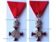 Austria Hungary Silver Merit Cross with Crown Viribus Unitis 1849 by Wilhelm Kunz