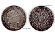 Austria Hungary KuK Florin Guilder Coin 1858 A silver Kaiser Franz I (II) Habsburg Austro Hungarian Empire