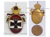 Austria Hungary WWI Imperial Navy Veteran League of the KuK Fleet Badge with Naval Ensign and German Iron Cross 1914 Marked Gesl. Gesch