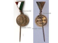 Austria Hungary WWI Cap Badge Stickpin with the Italian Flag, the United Kaisers Franz Joseph I Wilhelm II Inscribed Gott Mit Uns 1914