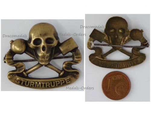 Austria Hungary WWI Cap Badge Sturmtruppe Infantry Assault Troops