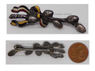 Austria Hungary Germany WWI Cap Badge Easter on the Front 1915 Oak Branches & Ribbons