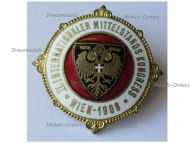 Austria Hungary WWI Cap Badge International Middle Class Congress Vienna 1908