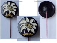 Austria Hungary WWI Cap Badge Edelweiss Stickpin 1914 1916 for the Alpine Troops Marked S