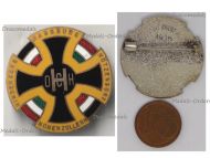 Austria Hungary WWI Cap Badge with the Central Powers Flags Black Cross Hohenzollern Habsburg Hindenburg Hotzendorf by the Office for War Effort