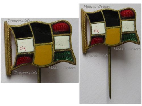 Austria Hungary WWI Cap Badge Central Powers Flags Stickpin by the Office for War Effort