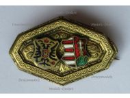 Austria Hungary WWI Cap Badge KuK Austrian Hungarian United Coats of Arms