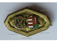 Austria Hungary WWI Cap Badge KuK Austrian Hungarian United Coats of Arms