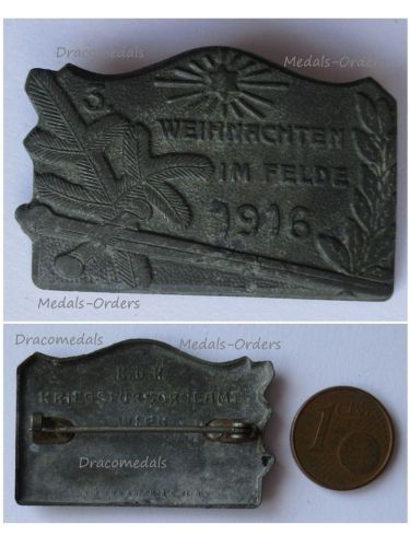 Austria Hungary WWI Cap Badge Weihnachten im Felde 1916 Christmas on the Front by Winter & Adler