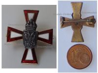 Austria Hungary WWI Cap Badge White Red Cross for War Aid
