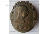 Austria Hungary WWI Cap Badge Festung Krakau (Fort Krakaw) Kaiser Franz Joseph 1914 1915 by Korschann