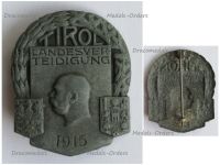 Austria Hungary WWI Cap Badge Landesverteidigung Tirol Kaiser Franz Joseph for the Defense of Tyrol 1915