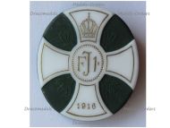 Austria Hungary WWI Mourning Cap Badge in Porcelain for the Death of Kaiser Franz Joseph FJ1 Christmas 1916