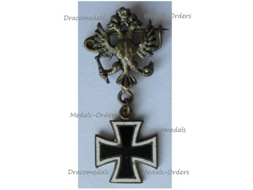 Austria Hungary WWI Cap Badge Iron Cross with the Imperial Double Headed Eagle