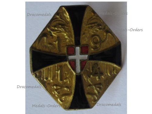 Austria Hungary WWI Cap Badge Black Cross with the Imperial Double Headed Eagle Dated 1914 Lapel Pin by Souval