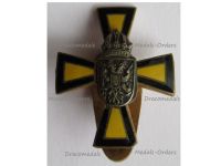 Austria Hungary WWI Cap Badge Yellow Black Cross for War Aid by Winter & Adler