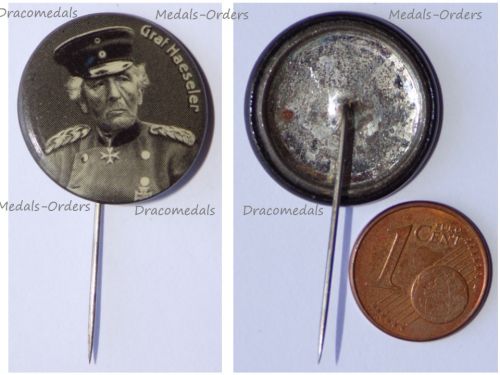 Austria Hungary Germany WWI Cap Badge Stickpin Field Marshal Gottlieb Graf von Haeseler 