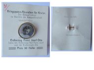 Austria WWI Hungary Cap Badge Erzherzog Franz Joseph Otto von Habsburg, Kriegspatenschaft 1915 on Carton of Issue