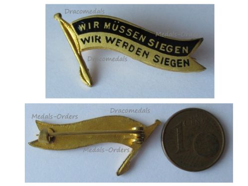 Austria Hungary WWI Cap Badge Wir Müssen Siegen Wir Werden Siegen