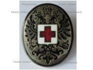 Austria Hungary WWI Cap Badge Red Cross with the Imperial Double Headed Eagle for Doctors and Medics