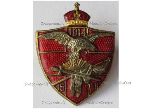 Austria Hungary WWI Cap Badge Formation Polish Legion Volunteer Battalion Eagle of Poland 16 VIII 1914