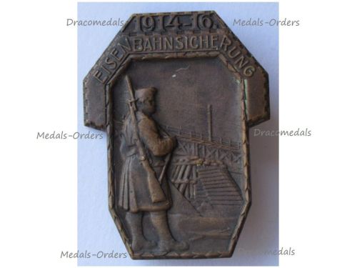 Austria Hungary WWI Cap Badge KuK Eisenbahnsicherung Railroad Security Troops 1914 1916 by Gurschner