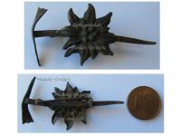 Austria Hungary WWI Cap Badge Edelweiss & Pickaxe Kaiserjaeger Mountain Infantry