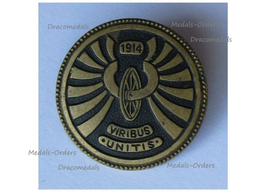 Austria Hungary WWI Official Badge of the KuK Railroad Personnel Viribus Unitis 1914