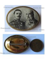 Austria Hungary WWI Cap Badge United Kaisers Kaiser Franz Joseph and Wilhelm II of Germany Oval Shaped