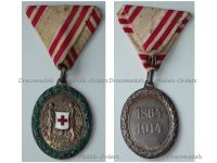 Austria Hungary WWI Red Cross Silver Merit Medal 1864 1914 with War Decoration by V. Mayers