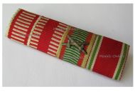 Austria Hungary WWI Ribbon Bar of 4 Medals (Iron Cross 1916, Hungarian Pro Deo et Patria, Bulgarian WWI Commemorative & Kaiser Karl's Cross of the Troops)