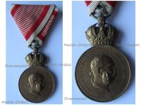 Austria Hungary WWI Signum Laudis Military Merit Medal with Crown Bronze Class Kaiser Franz Joseph 1886 1916