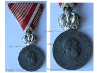 Austria Hungary WWI Signum Laudis Military Merit Medal with Crown Silver Class Kaiser Franz Joseph 1911 1916 in Zinc