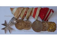 Austria Hungary WWI 6 Medal Set (Order of Merit Silver Cross, WW1 Defense of Tirol, Medal of Honor for 40 Years Service, Jubilee Medals 1898 1908)