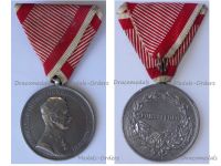 Austria Hungary WWI Silver Fortitudini Medal for Bravery 1st Class Kaiser Karl 1917 1918 by Kautsch Marked by the Vienna Mint