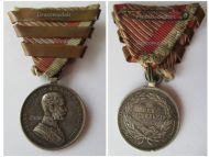 Austria Hungary WWI Small Silver Tapferkeit Bravery Medal 2nd Class with Triple Repetition Bar Kaiser Franz Joseph 1914 1916 by Tautenheyn