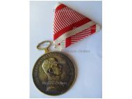 Austria Hungary WWI Large Gold Fortitudini Medal for Bravery 1st Class Kaiser Karl 1917 1918 by Kautsch