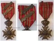 Belgium WWI War Cross 1914 1918 with 2 Palms of King Albert